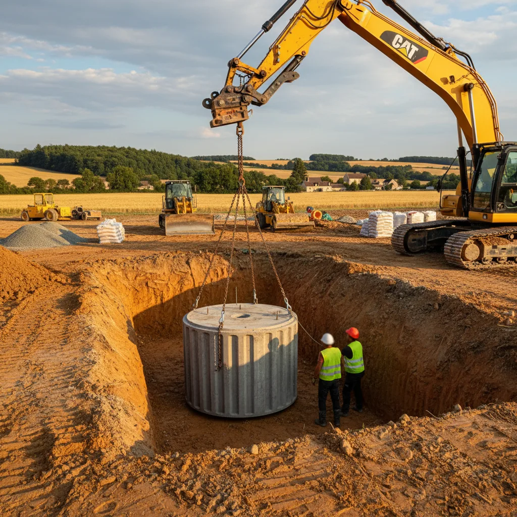 Septic tank installation in Charente