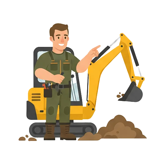 Step 3 illustration: earthworks in progress